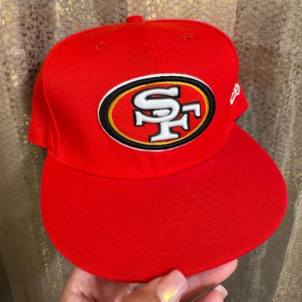 New Era San Francisco 49ers NFL Red Team Cap Hat 7 1/2 EUC